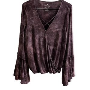 American Eagle Soft & Sexy Bell Sleeve Tie Dye Shirt